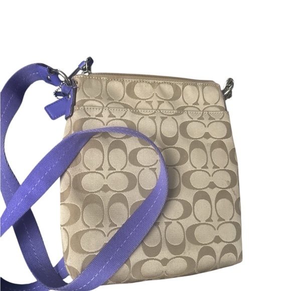 Coach Poppy Signature C Crossbody Khaki/Purple - Picture 2 of 6